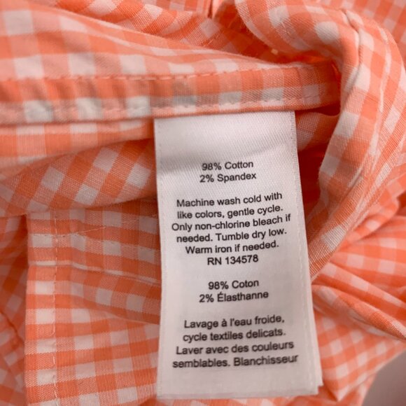 Vineyard Vines Classic Fit Murray Orange Checkered Button Down Shirt Size Small - Picture 6 of 6